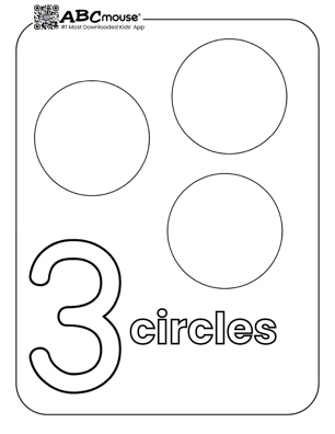 Free printable number three circles coloring page from ABCmouse.com. 