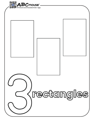 Free printable number three rectangles coloring page from ABCmouse.com. 