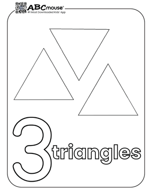 Free printable number three triangles coloring page from ABCmouse.com. 