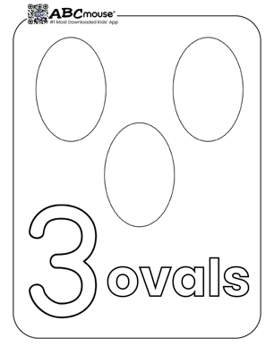 Free printable number three ovals coloring page from ABCmouse.com. 