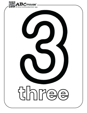 Free printable number three coloring page from ABCmouse.com. 