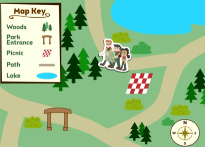 Fun explore number scouts map practice game on ABCmouse.com. 