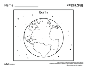 Free printable earth coloring worksheet from ABCmouse.com. 