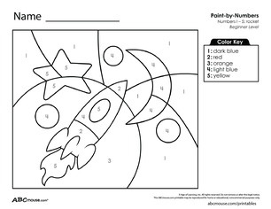 Free printable space rocket coloring worksheet from ABCmouse.com. 