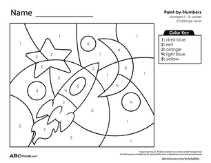 Free printable space rocket coloring worksheet from ABCmouse.com. 