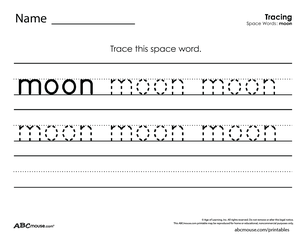 Free printable trace the word worksheet from ABCmouse.com. 