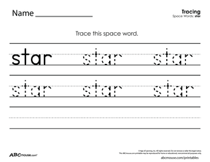 Free printable trace the word worksheet from ABCmouse.com. 