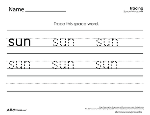 Free printable trace the word worksheet from ABCmouse.com. 