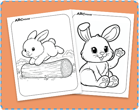 Free printable bunny rabbit coloring pages from ABCmouse.com. 