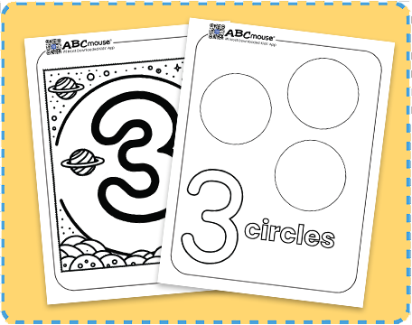 Free printable number three coloring pages from ABCmouse.com. 