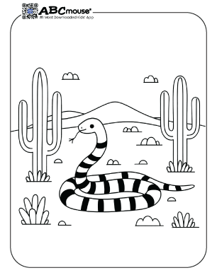 Free printable snake coloring page for kids from ABCmouse.com. 