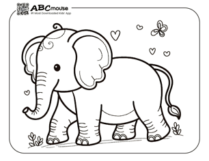 Free printable simple elephant coloring page from ABCmouse.com. 