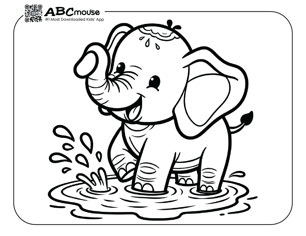 Free printable elephant color by letter coloring page from ABCmouse.com. 