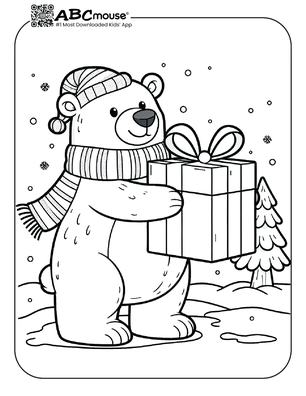 Free printable Happy Birthday polar bear coloring page for kids from ABCmouse.com. 