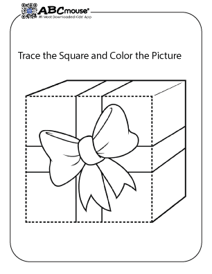 Free printable Happy Birthday gift coloring page for kids from ABCmouse.com. 