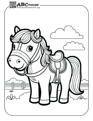 Free printable horse coloring page from ABCmouse.com. 