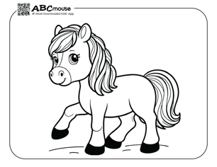 Free printable cute little pony coloring page from ABCmouse.com. 