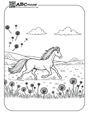 Free printable horse coloring page from ABCmouse.com. 