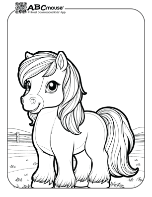 Free printable horse coloring page from ABCmouse.com. 