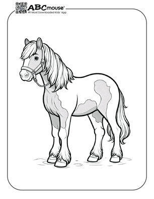 Free printable realistic horse coloring page from ABCmouse.com. 