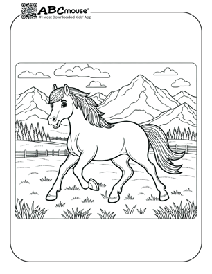 Free printable horse coloring page from ABCmouse.com. 