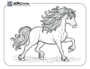 Free printable majestic horse coloring page from ABCmouse.com. 