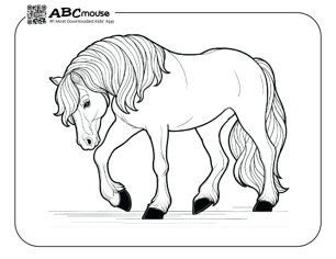 Free printable horse coloring page from ABCmouse.com. 