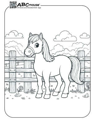 Free printable horse coloring page from ABCmouse.com. 