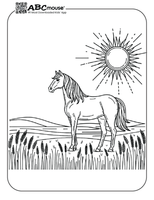 Free printable realistic horse coloring page from ABCmouse.com. 