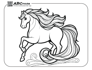 Free printable horse coloring page from ABCmouse.com. 