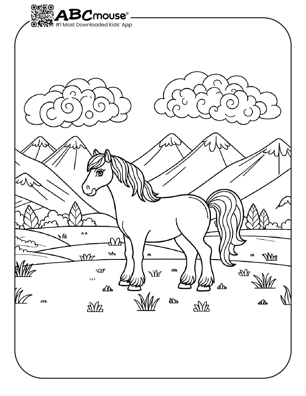 Free printable horse coloring page from ABCmouse.com. 