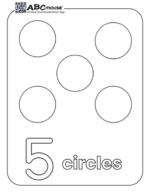 Free printable number five circles coloring page from ABCmouse.com. 