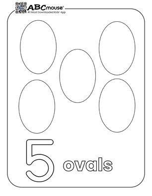 Free printable number five ovals coloring page from ABCmouse.com. 