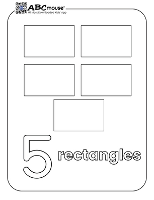 Free printable number five rectangles coloring page from ABCmouse.com. 