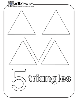 Free printable number five triangles coloring page from ABCmouse.com. 