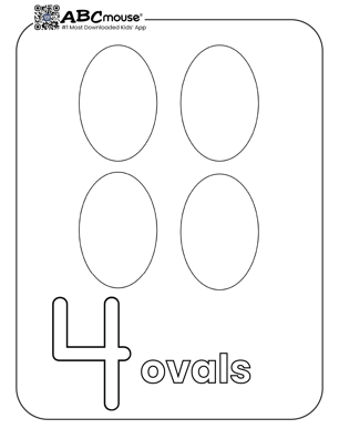 Free printable number four ovals coloring page for kids from ABCmouse.com. 