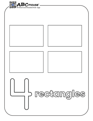 Free printable number four rectangles coloring page for kids from ABCmouse.com. 