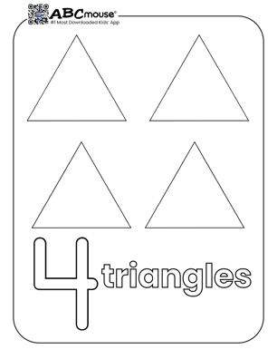 Free printable number four triangles coloring page for kids from ABCmouse.com. 