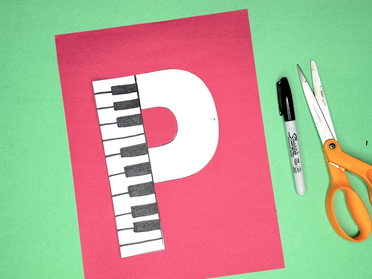 Fun and free letter P is for piano craft idea for kids from ABCmouse.com. 