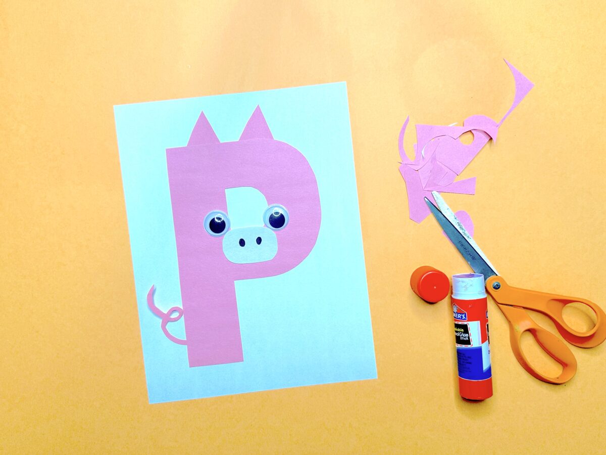 Fun and free letter P is for pig craft idea for kids from ABCmouse.com. 