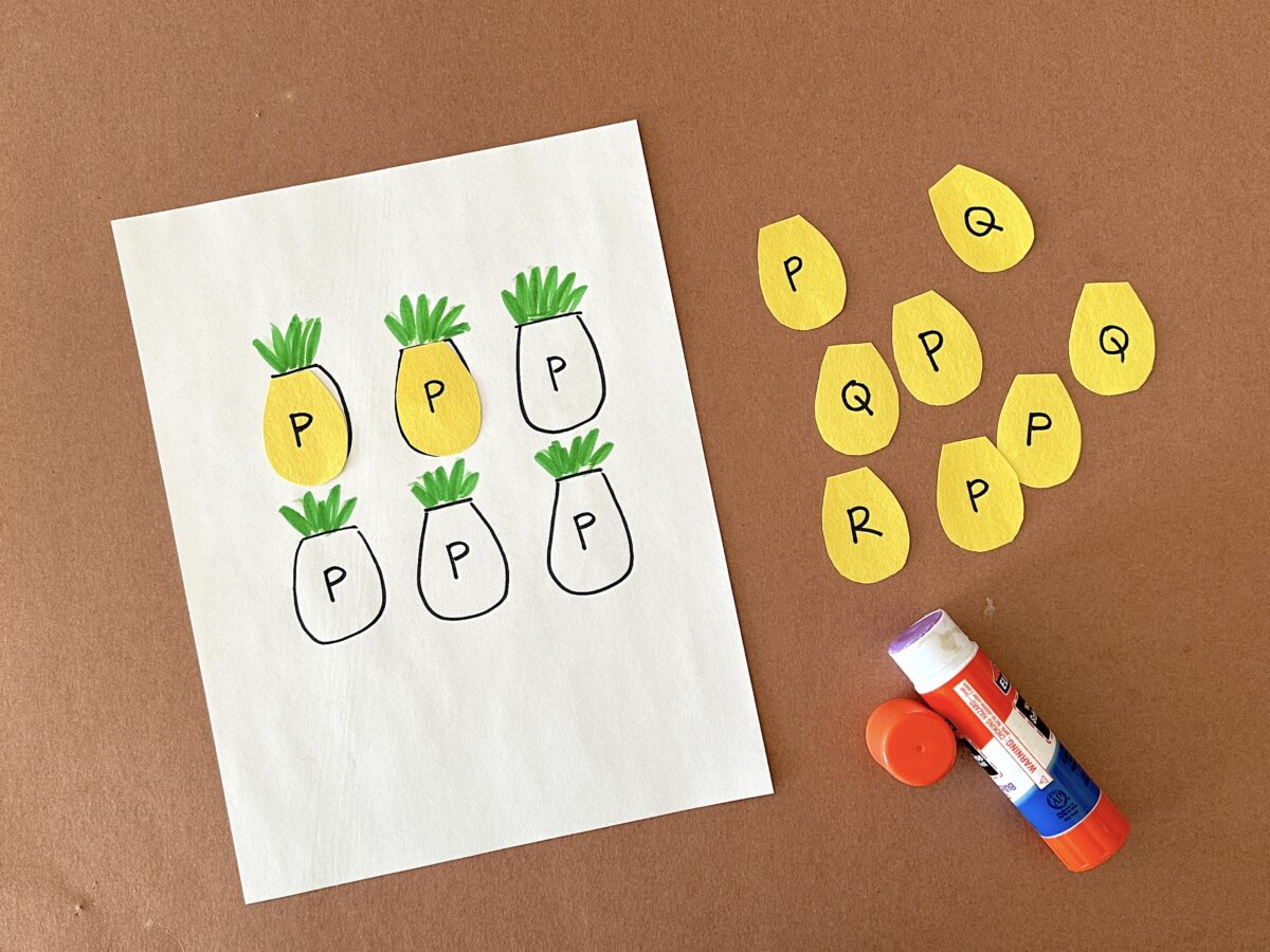 Fun and free letter P is for pineapple  craft idea for kids from ABCmouse.com. 