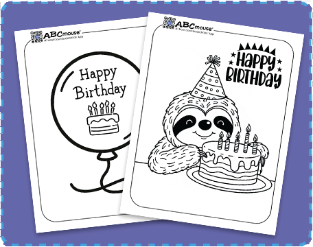 Free printable Happy Birthday coloring pages for kids from ABCmouse.com. 