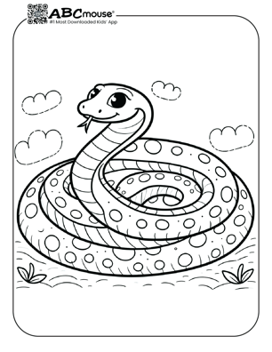 Free printable snake coloring page for kids from ABCmouse.com. 