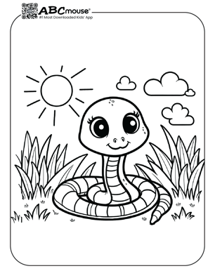 Free printable snake coloring page for kids from ABCmouse.com. 