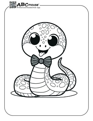 Free printable snake coloring page for kids from ABCmouse.com. 