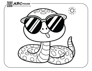 Free printable snake coloring page for kids from ABCmouse.com. 