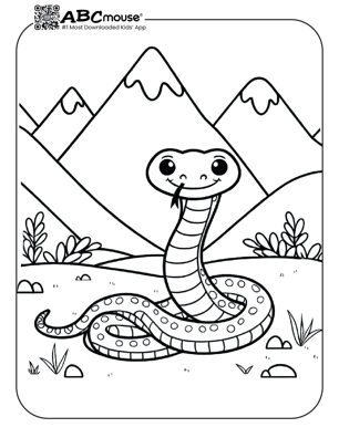 Free printable snake coloring page for kids from ABCmouse.com. 