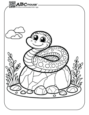 Free printable snake coloring page for kids from ABCmouse.com. 