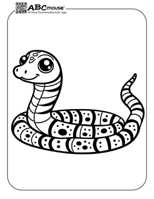 Free printable snake coloring page for kids from ABCmouse.com. 