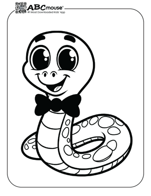 Free printable snake coloring page for kids from ABCmouse.com. 